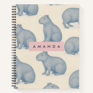 Personalisiertes minimalistisches süßes Capybara-M Notizbuch