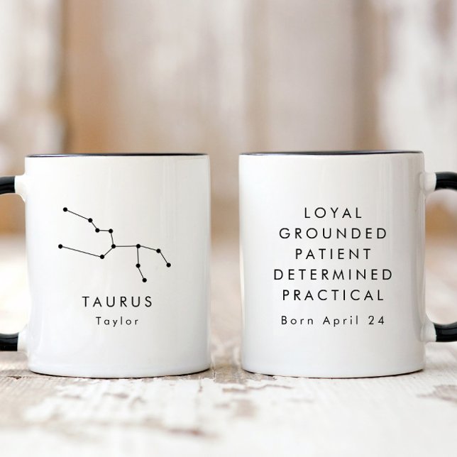 Personalisiertes Minimalistisches Taurus Zodiac-Ze Tasse (Von Creator hochgeladen)