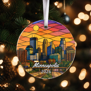 Personalisiertes Minneapolis-Acrylabzeichen, indiv Ornament
