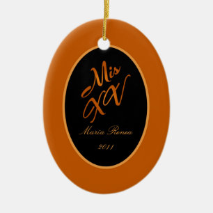 Personalisiertes Mis XV Orange Keramikornament
