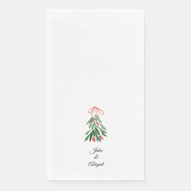 Personalisiertes Mistletowein - Weihnachten II Serviette (Vorderseite)