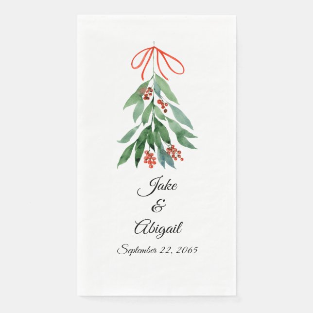 Personalisiertes Mistletowein Weihnachtsschmuck Serviette (Vorderseite)