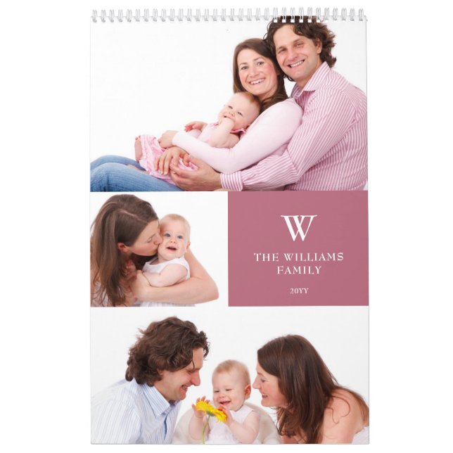 Personalisiertes Mit Monogramm 15-Familien-Foto 20 Kalender (Titelbild)