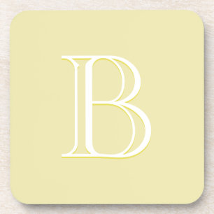 Personalisiertes Mit Monogramm Anfangslicht Gelb Getränkeuntersetzer