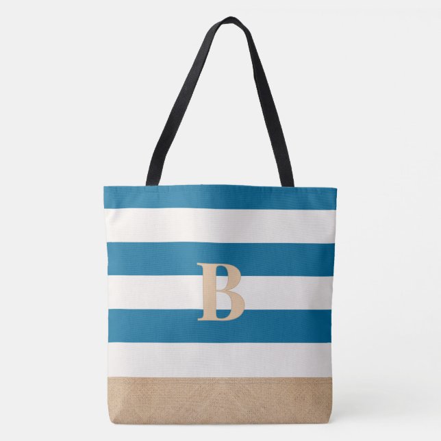 Personalisiertes Mit Monogramm Custom Beach Bag (Vorderseite)