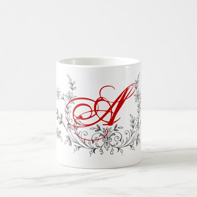 Personalisiertes Mit Monogramm Hübsches Design Kaffeetasse (Mittel)