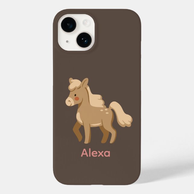 Personalisiertes Mit Monogramm Pony Horse Girl Case-Mate iPhone Hülle (Rückseite)