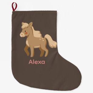 Personalisiertes Mit Monogramm Pony Horse Girl Großer Weihnachtsstrumpf