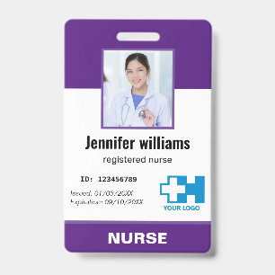 Personalisiertes Mitarbeiterfoto Krankenschwester  Ausweis