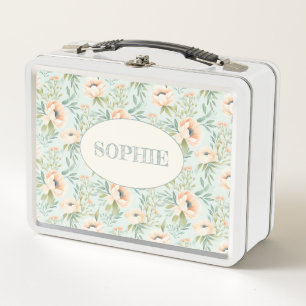 Personalisiertes Mittagessen mit Peach Blooming Metall Brotdose