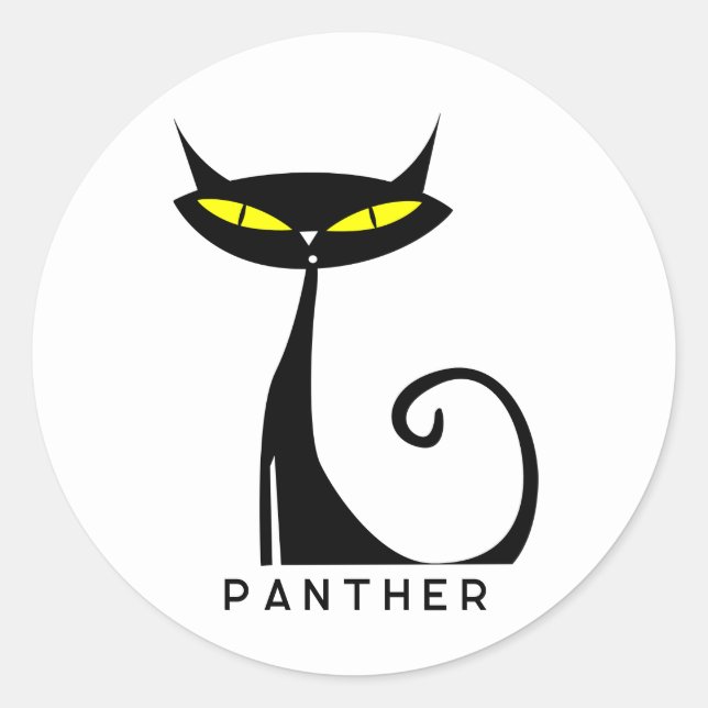 Personalisiertes Mittelalter Moderne Atomenkatze Runder Aufkleber (Vorderseite)