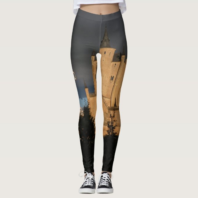 Personalisiertes mittelalterliches Schloss Moschee Leggings (Vorderseite)