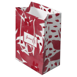 Personalisiertes mittelflorales Ruby Red Gift Bag Mittlere Geschenktüte
