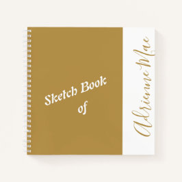 Personalisiertes Modern Gold - Ihr Name - Sketch Notizbuch