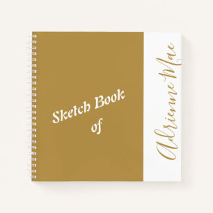 Personalisiertes Modern Gold - Ihr Name - Sketch Notizbuch