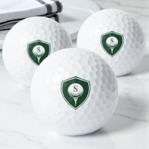 Personalisiertes Modern Golfer Green Initial Monog