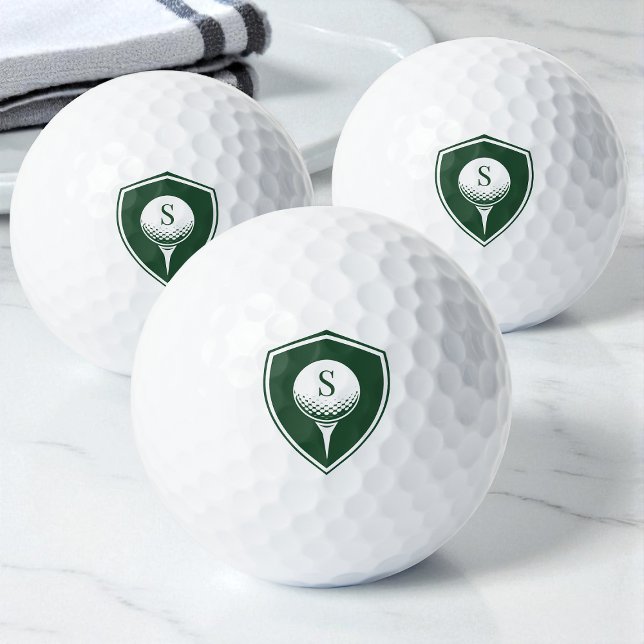 Personalisiertes Modern Golfer Green Initial Monog Golfball (Personalized Modern Golfer Green Initial Monogram Golf Balls)