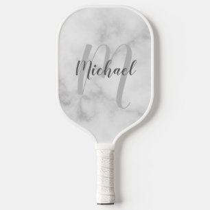 Personalisiertes Modern Script Monogram und Name Pickleball Schläger