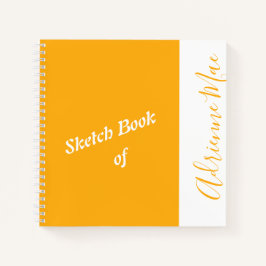 Personalisiertes Modern Yellow Your Name Sketchboo Notizbuch