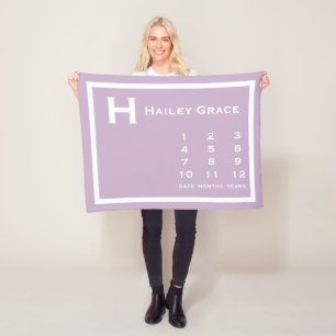 Personalisiertes modernes Baby Milestone Foto Blan Fleecedecke
