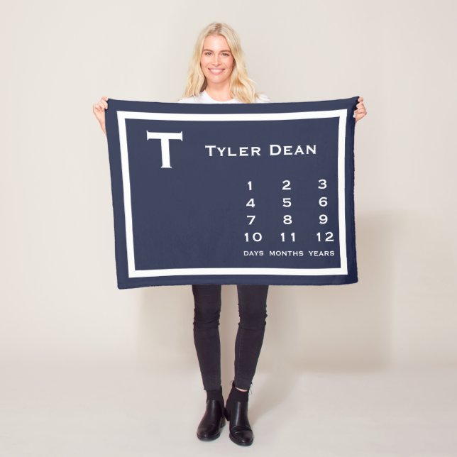 Personalisiertes modernes Baby Milestone Foto Blan Fleecedecke (Beispiel)