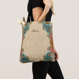 Personalisiertes, modernes Beige Blauer Orange