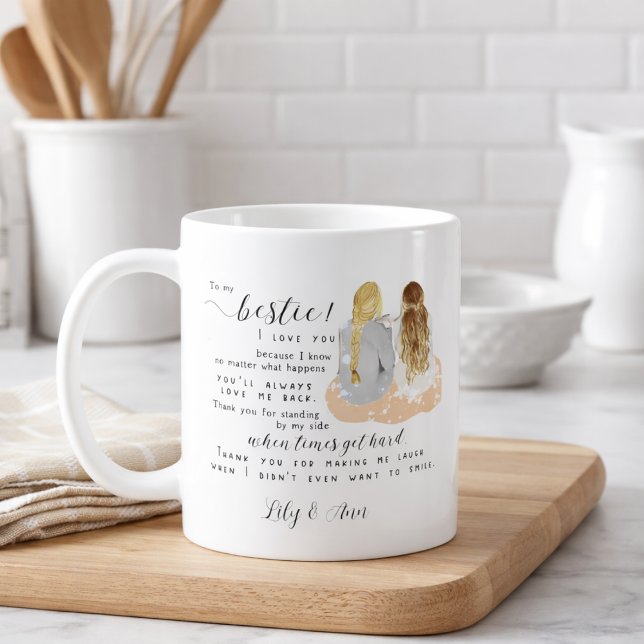 Personalisiertes modernes BFF-Freundschaftsgeschen Kaffeetasse (Von Creator hochgeladen)