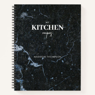 Personalisiertes modernes Black Marble Kitchen Rez Notizbuch