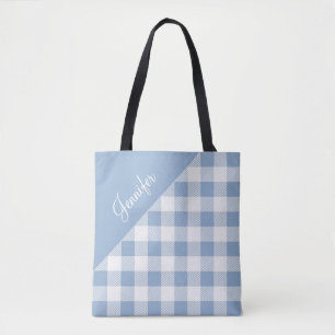 Personalisiertes modernes blaues Gingham-Karo