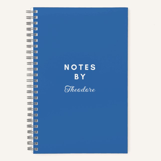 Personalisiertes modernes blaues Notizbuch (Vorderseite)