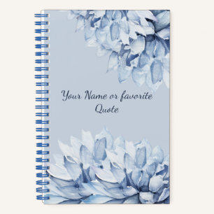 Personalisiertes, modernes Blumendustblau Notizbuch