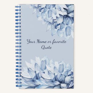 Personalisiertes, modernes Blumendustblau Notizbuch