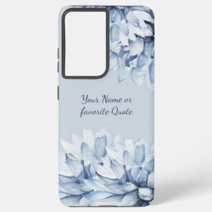 Personalisiertes, modernes Blumendustblau Samsung Galaxy Hülle