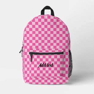 Personalisiertes, modernes Candy Pink Checked Bedruckter Rucksack