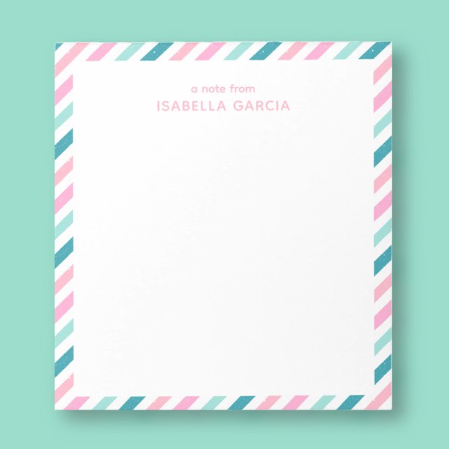 Personalisiertes modernes cool Notizbuch Notizblock (Customize this cool notepad with "a note from" and name, and make a unique gift for a teacher.)