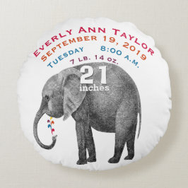 Personalisiertes modernes Elephant Baby Kinderzimm Rundes Kissen