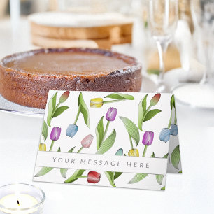 Personalisiertes modernes farbenfrohes Tulpen-Blum Karte