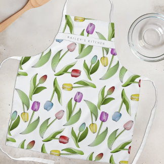 Personalisiertes modernes farbenfrohes Tulpen-Blum Schürze