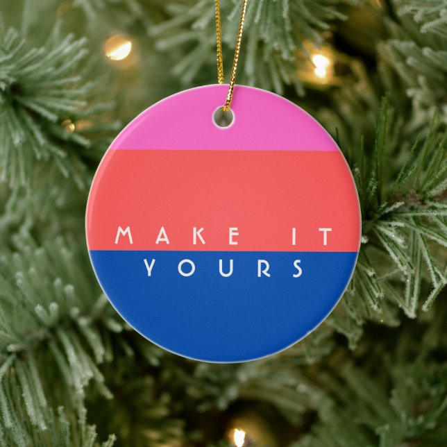 Personalisiertes modernes Farbfeldmuster Keramik Ornament (Baum)