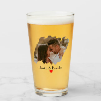 Personalisiertes modernes Foto Bierglas - Einmalig Glas