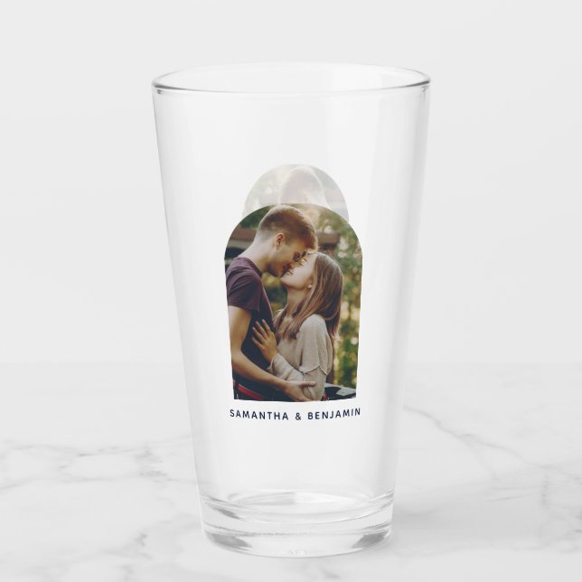 Personalisiertes modernes Fotogeschenk Glas (Vorderseite)