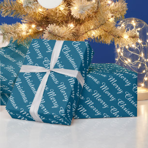 Personalisiertes modernes frohes Weihnachten Ozean Geschenkpapier