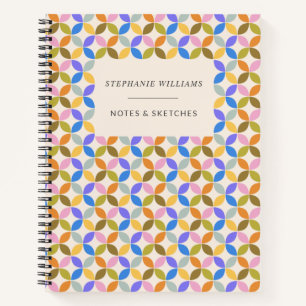 Personalisiertes, modernes geometrisches Muster  Notizbuch