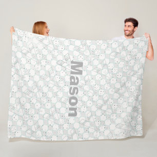 Personalisiertes modernes graues Tipi-Muster Fleecedecke