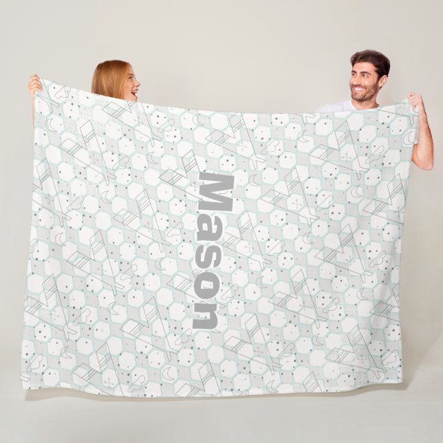 Personalisiertes, modernes Grautmuster Fleecedecke (Beispiel)