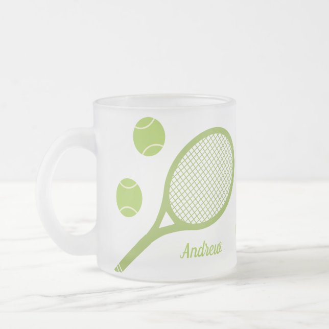 Personalisiertes, modernes Green Tennis Ball Racke Mattglastasse (Links)
