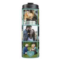 Personalisiertes modernes grünes Fotocollagen-Mono