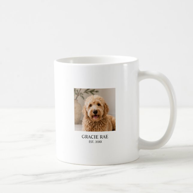 Personalisiertes modernes Haustierfoto Kaffeetasse (Rechts)