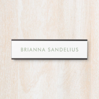 Personalisiertes modernes minimalistisches Salbeig Türschild