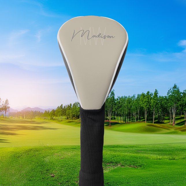 Personalisiertes modernes Monogramm Golf Headcover (Personalized Modern Monogram Golf Head Cover by MINTIC DESIGN STUDIO)